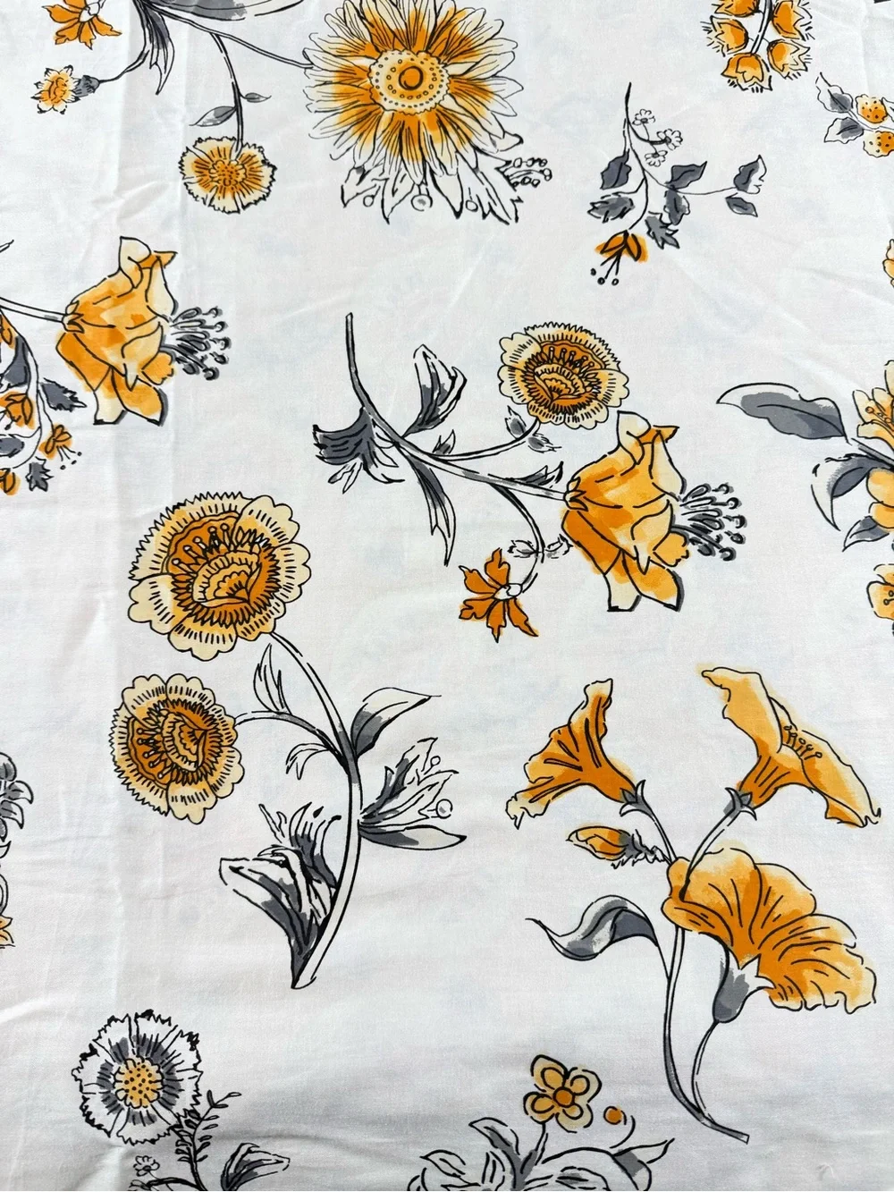 French Connection Home 3-Piece King Duvet Set India Marigold/White 100% Cotton
